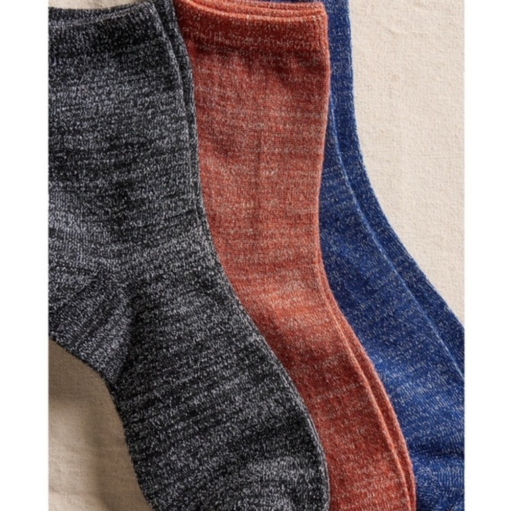 Free People thin socks NWT 3 pk pairs Speckled Lurex